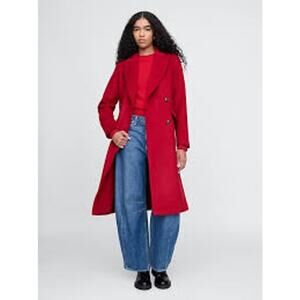 Gap Chesterfield Coat Womens Size Medium Sled Red NWT Retail $  198 Wool Blend
